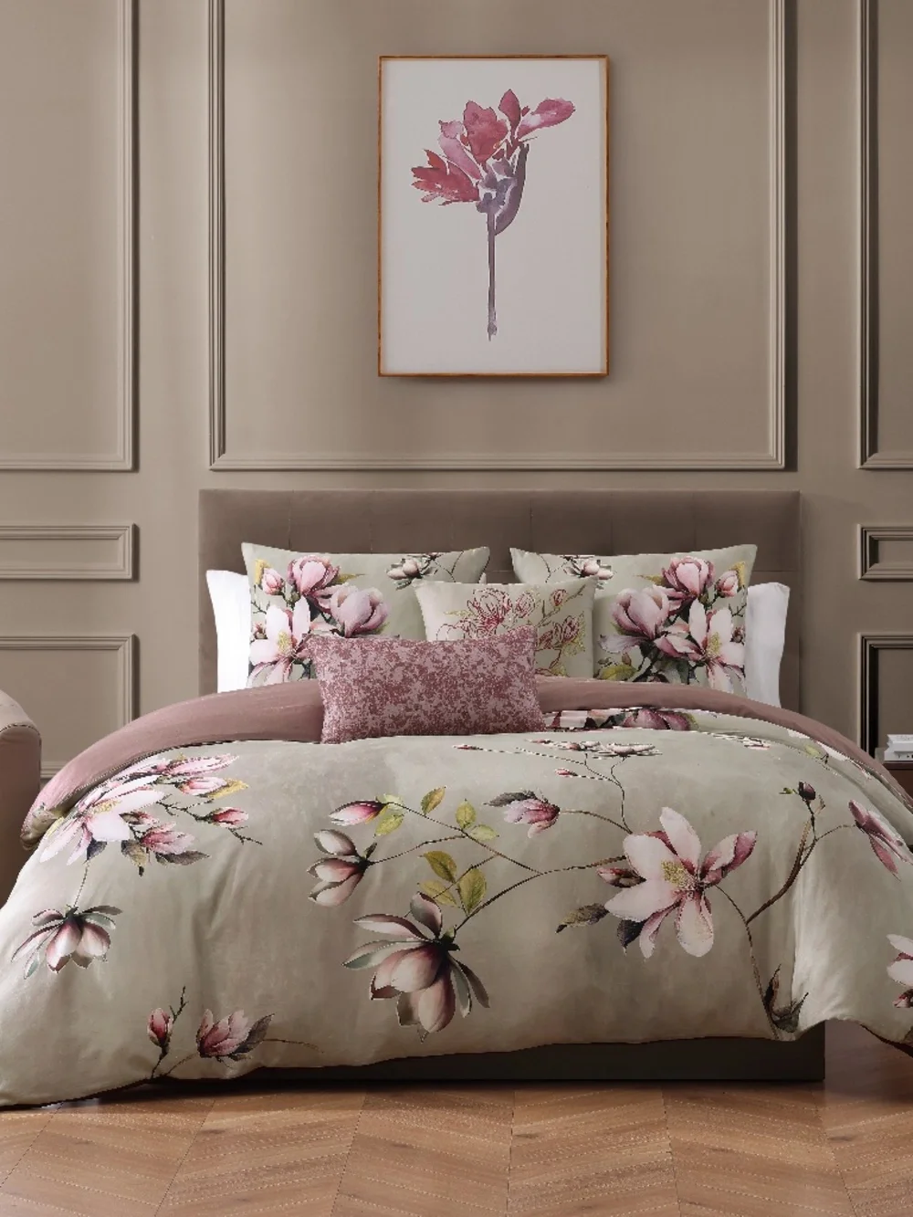 Bebejan Purple Lilies Reversible King Comforter Set